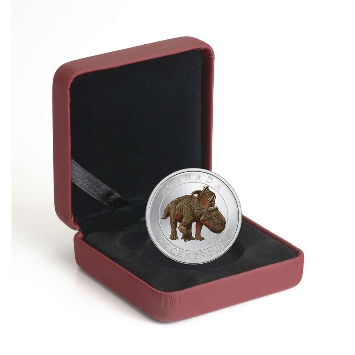 2012 25c Prehistoric Creatures: Pachyrhinosaurus Lakustai - Glow-in-the-Dark Coloured Coin Default Title