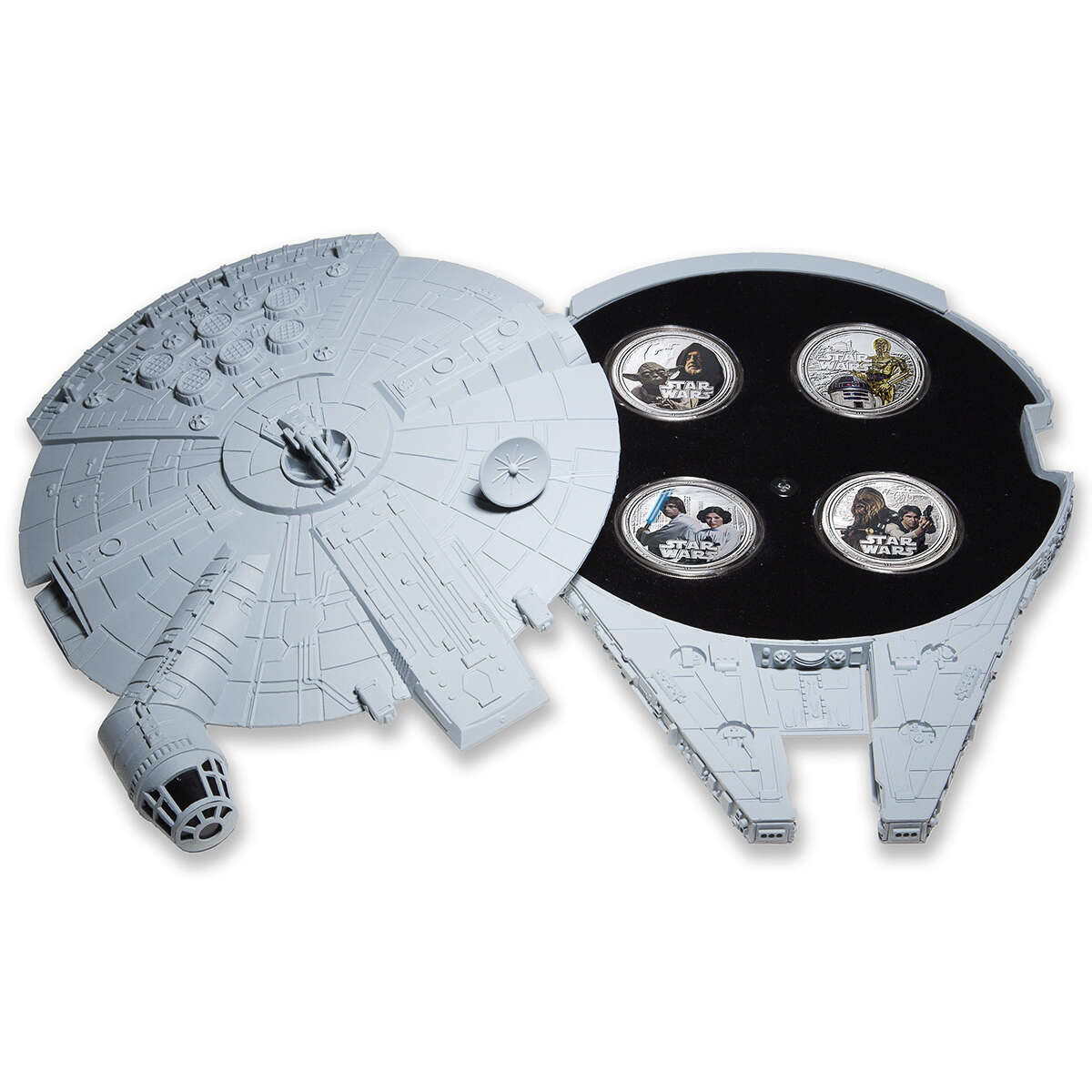 2011 $2 Star Wars Millennium Falcon - Pure Silver 4-Coin Set with Audible Display Case Default Title