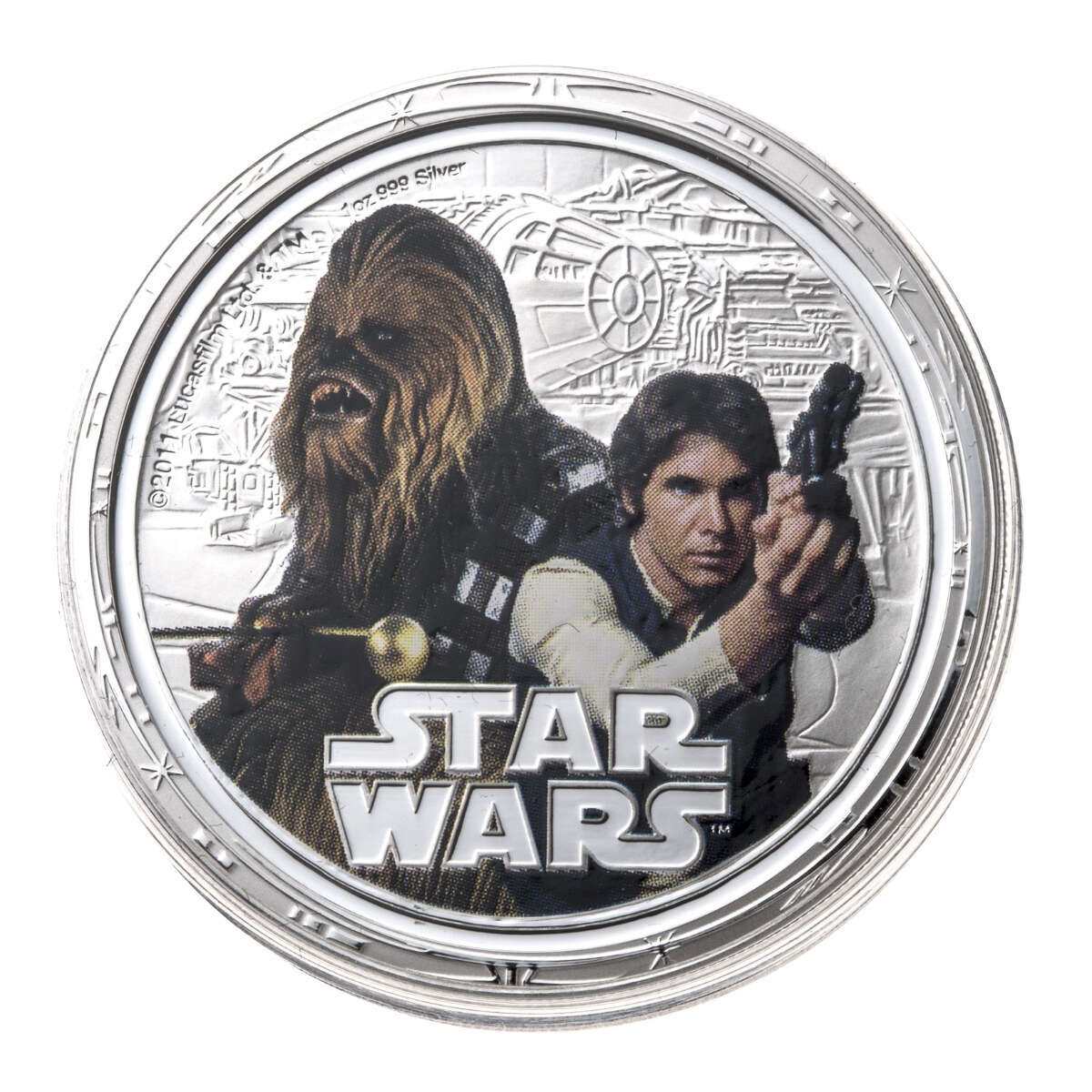 2011 $2 Star Wars Millennium Falcon - Pure Silver 4-Coin Set with Audible Display Case Default Title