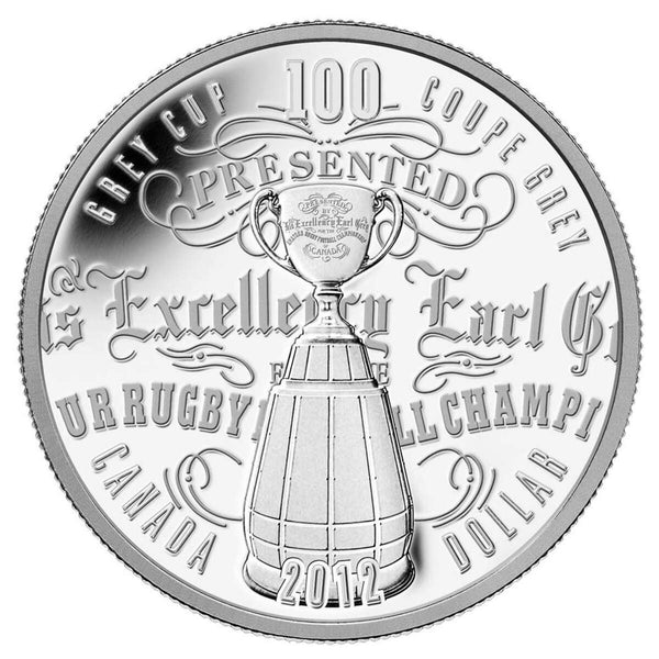 2012 $1 The 100th Grey Cup - Limited Edition Pure Silver Proof Dollar