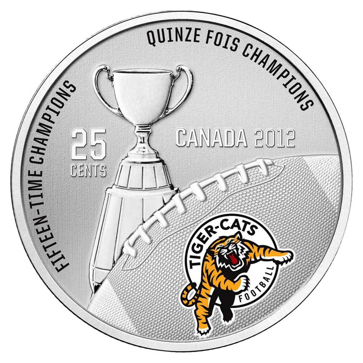 25c 2012 Hamilton Tiger-Cats - Coloured coin with Stamps Default Title