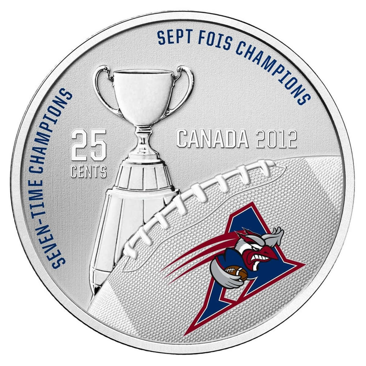 25c 2012 Montreal Alouettes - Coloured coin with Stamps Default Title