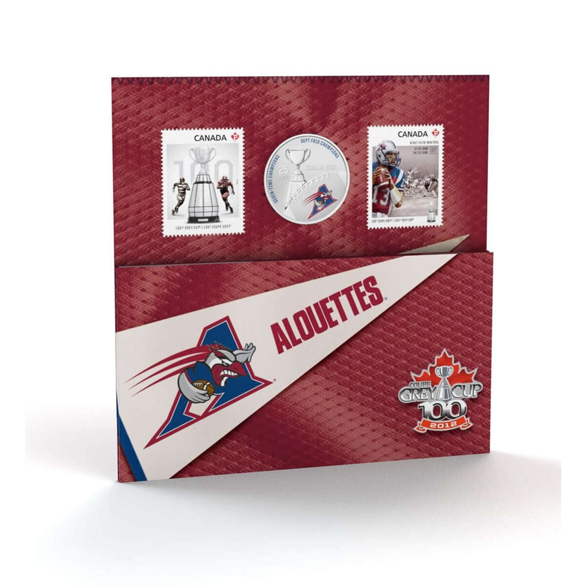 25c 2012 Montreal Alouettes - Coloured coin with Stamps Default Title