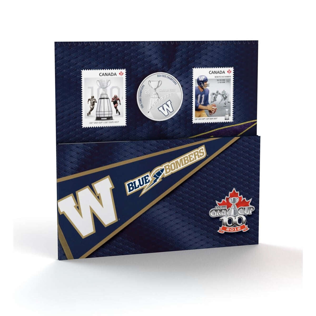 25c 2012 Winnipeg Blue Bombers - Coloured coin with Stamps Default Title