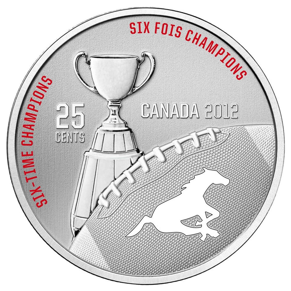 25c 2012 Calgary Stampeders - Coloured coin with Stamps Default Title