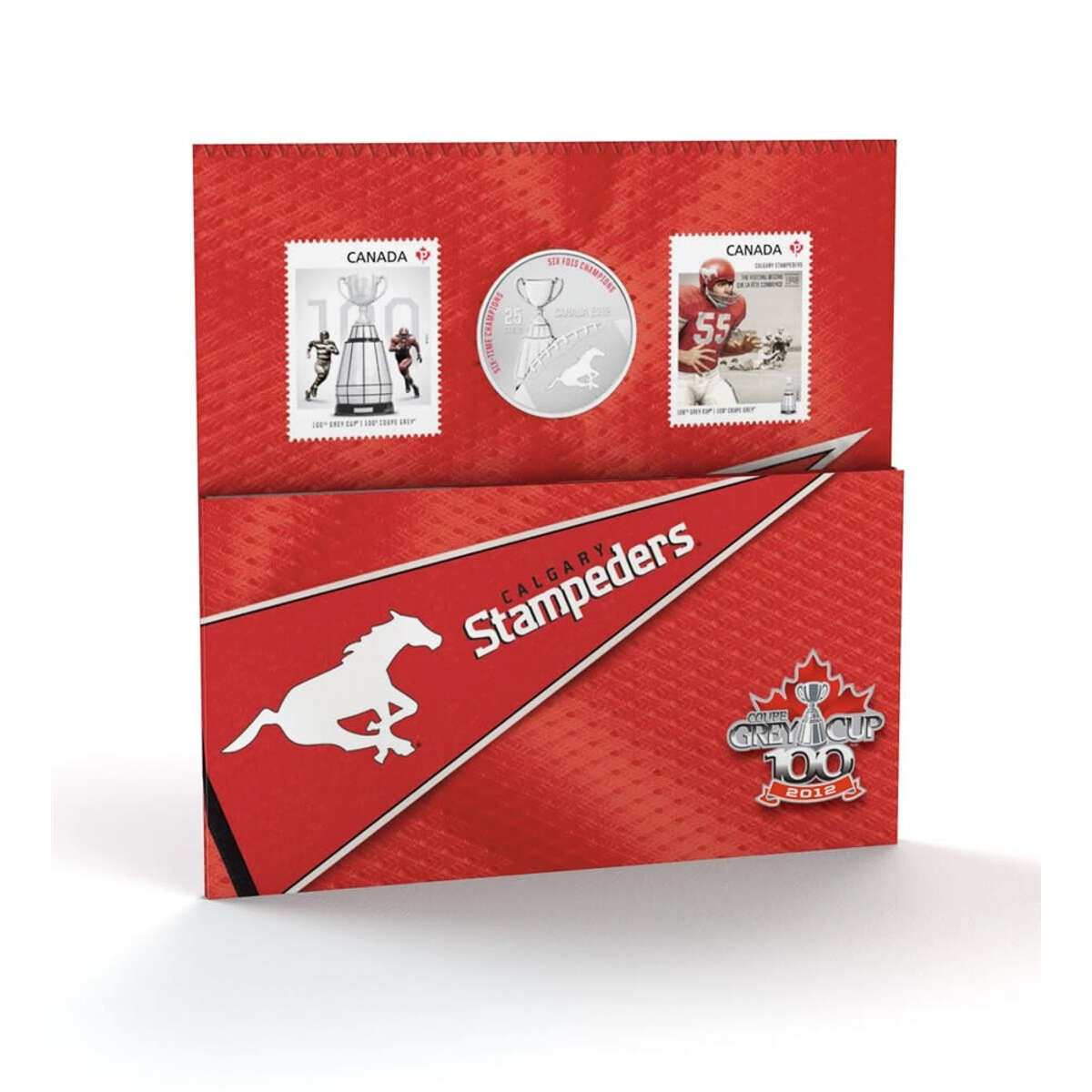 25c 2012 Calgary Stampeders - Coloured coin with Stamps Default Title