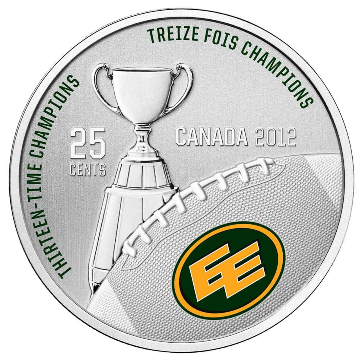 25c 2012 Edmonton Eskimos - Coloured coin with Stamps Default Title