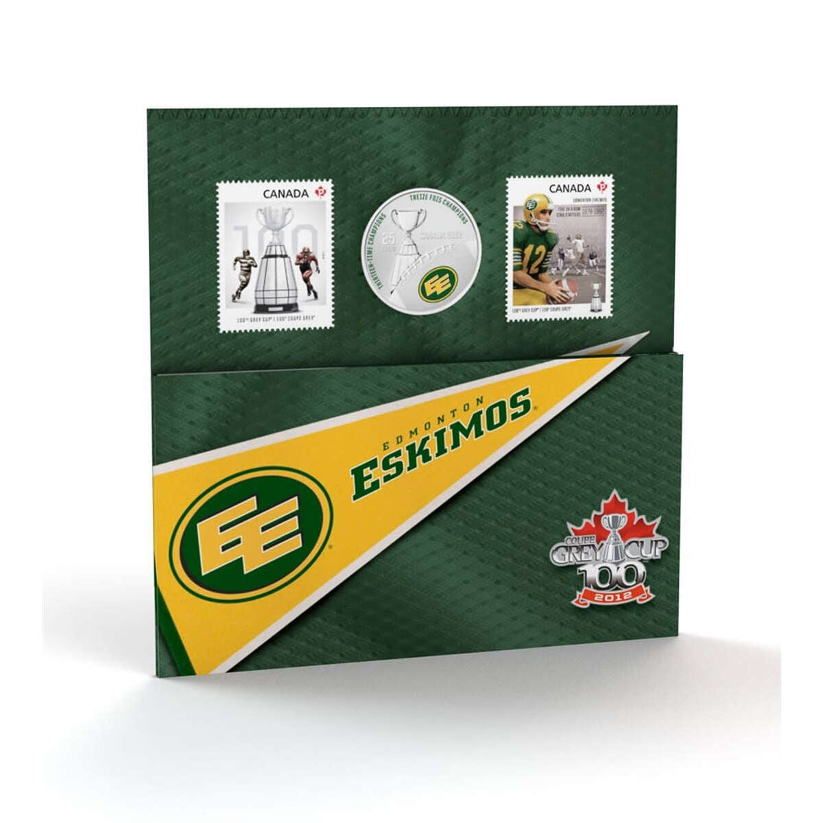 25c 2012 Edmonton Eskimos - Coloured coin with Stamps Default Title