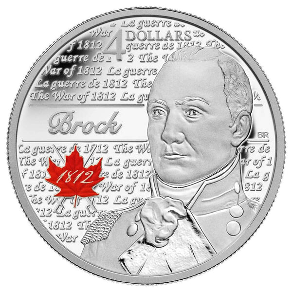 2012 $4 Heroes of 1812: Sir Isaac Brock - Pure Silver Coin