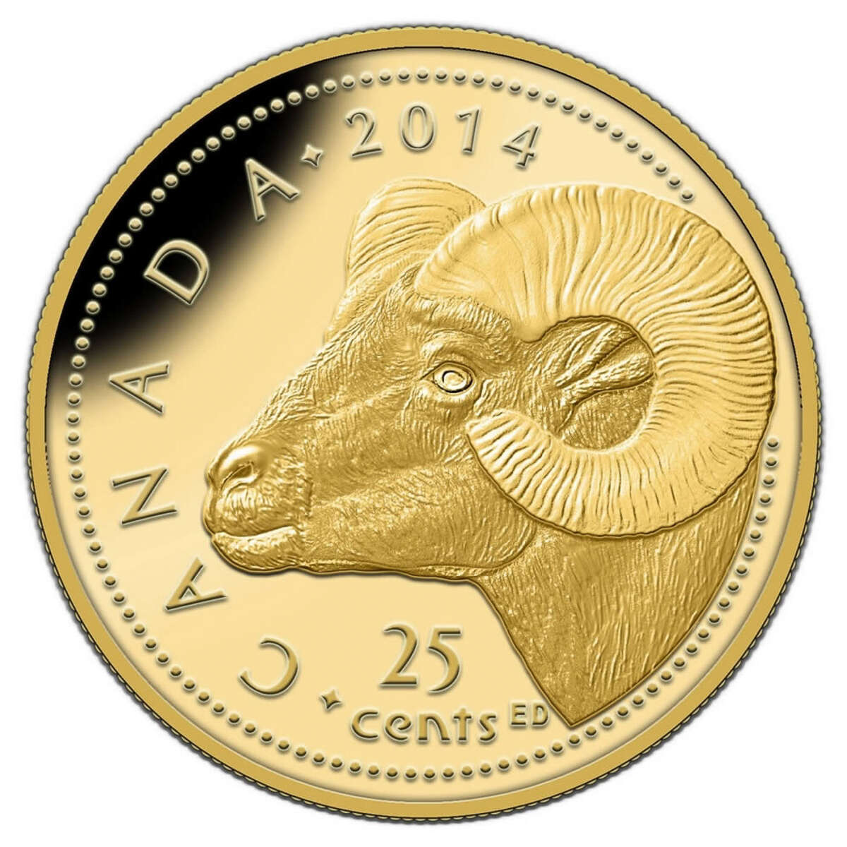 2014 25c Rocky Mountain Bighorn Sheep - Pure Gold Coin Default Title