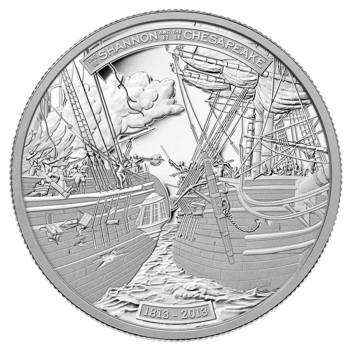 2013 $50 HMS Shannon & USS Chesapeake - Pure Silver Coin *SOLD OUT AT THE RCM* Default Title