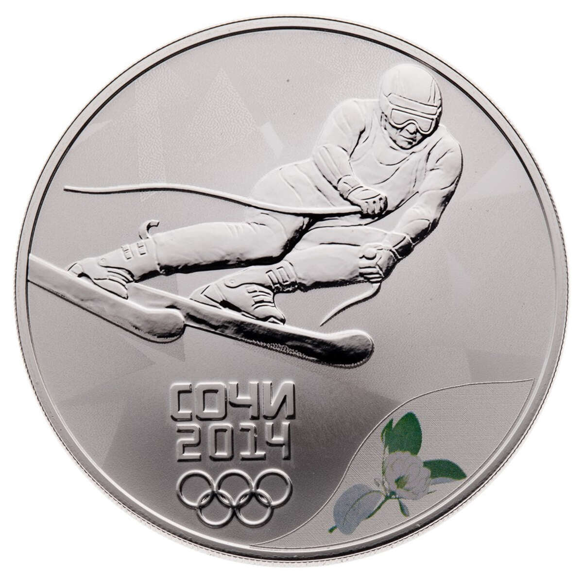 2014 3 Roubles Sochi Winter Olympics: Alpine Skiing - Sterling Silver Coin Default Title