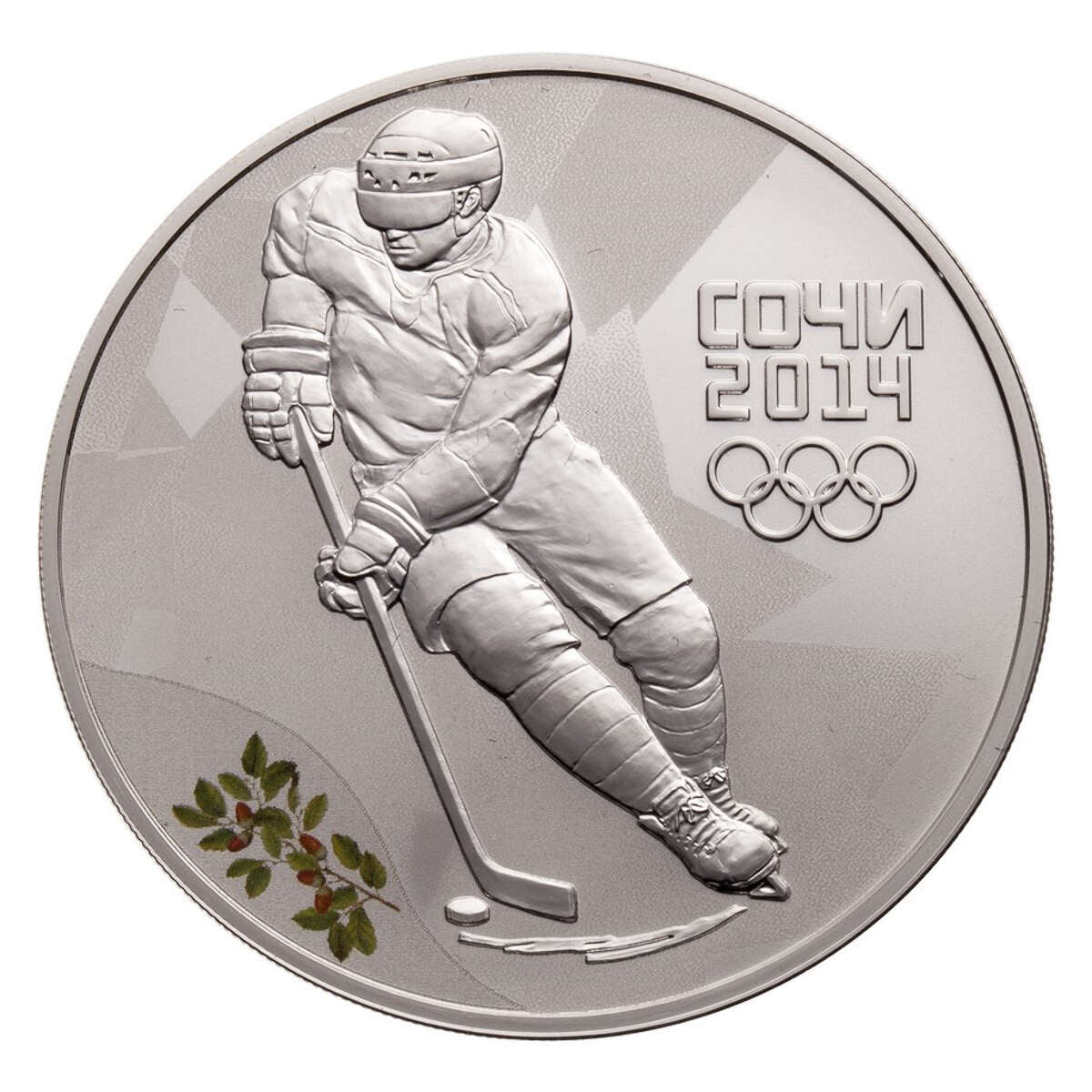 2014 3 Roubles Sochi Winter Olympics: Ice Hockey - Sterling Silver Coin Default Title