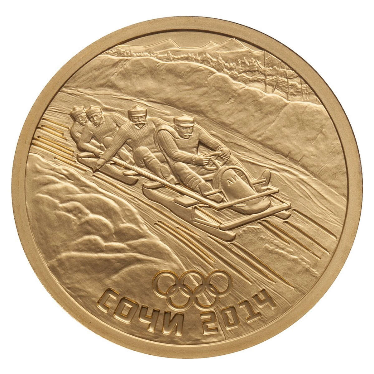 2014 50 Roubles Sochi Winter Olympics: Bobsleigh - Pure Gold Coin Default Title