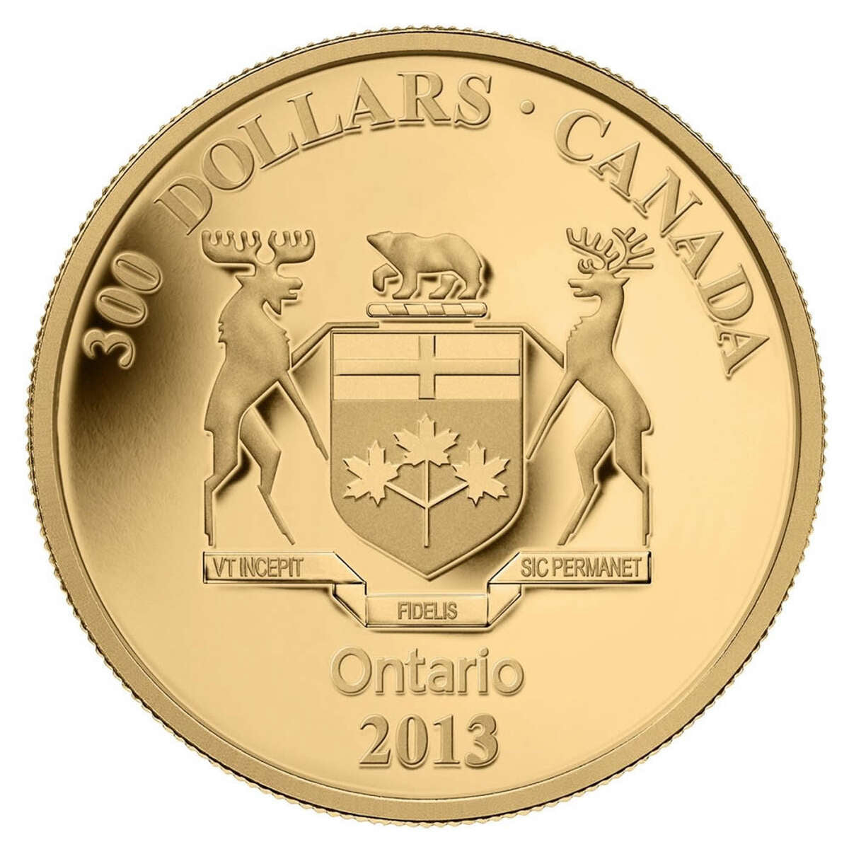 2013 $300 Provincial Coat of Arms: Ontario - 14-kt. Gold Coin