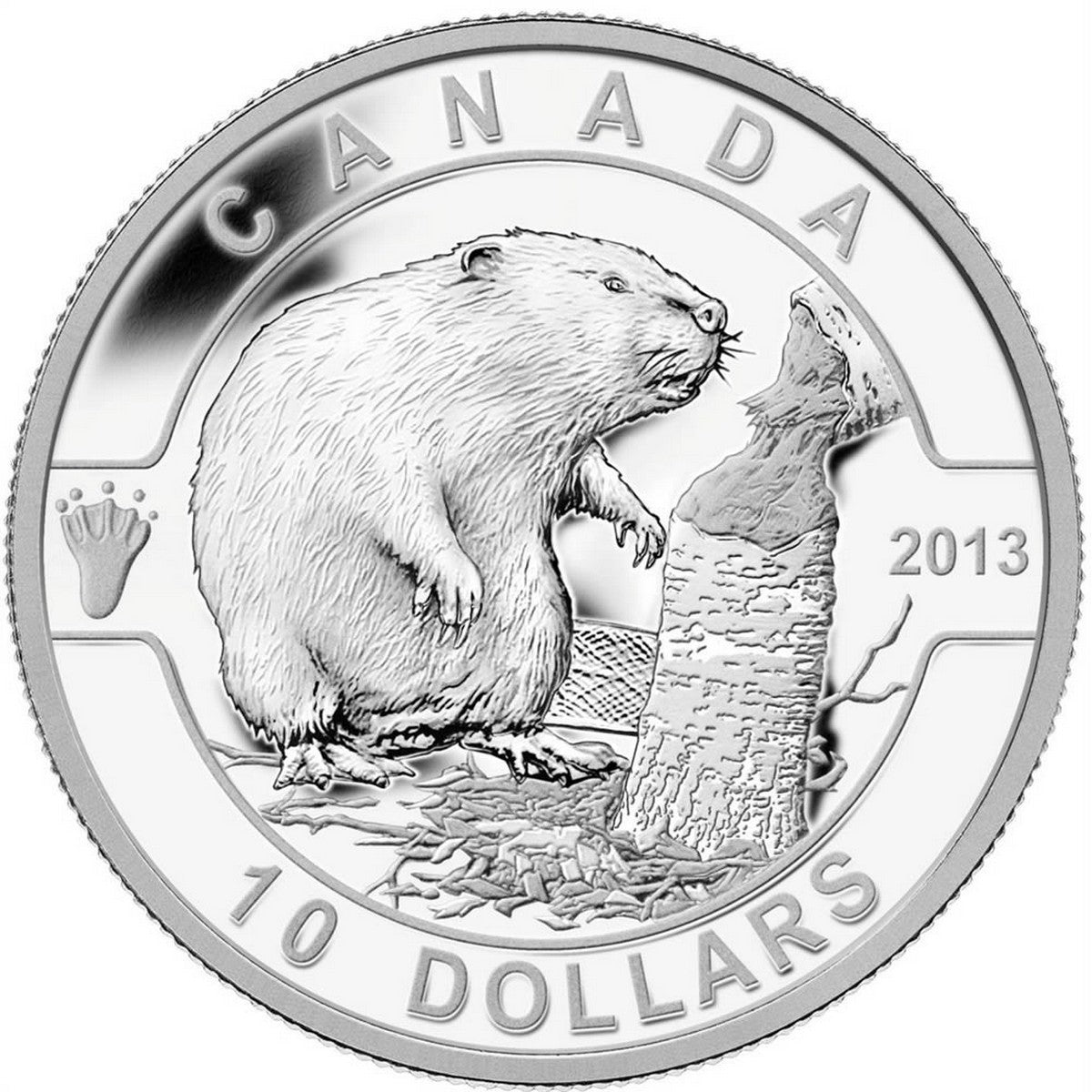 2013 $10 O Canada: The Beaver - Pure Silver Coin