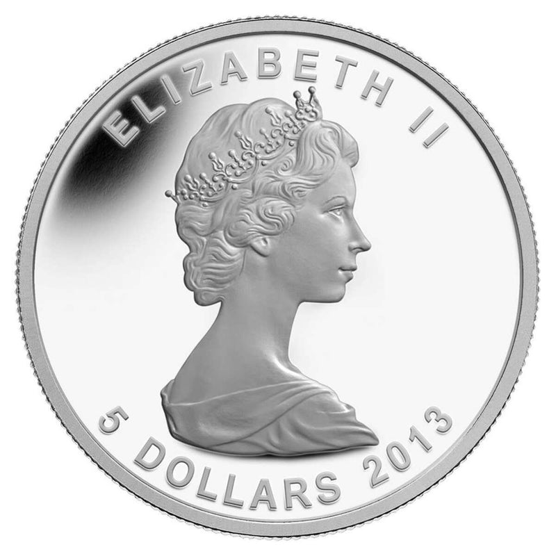 2013 $5 The Silver Maple Leaf, 25th Anniversary - Pure Silver Coin with Selective Gold Plating Default Title
