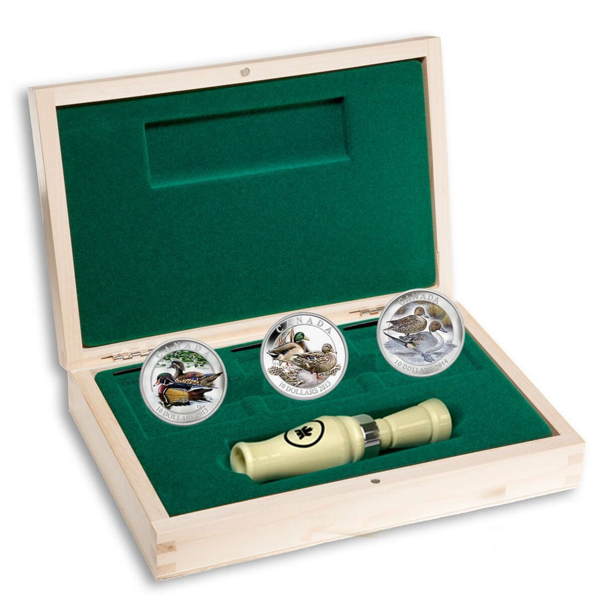 2013 $10 Ducks of Canada - Pure Silver 3-Coin Set with Display Case and Duck Caller Default Title