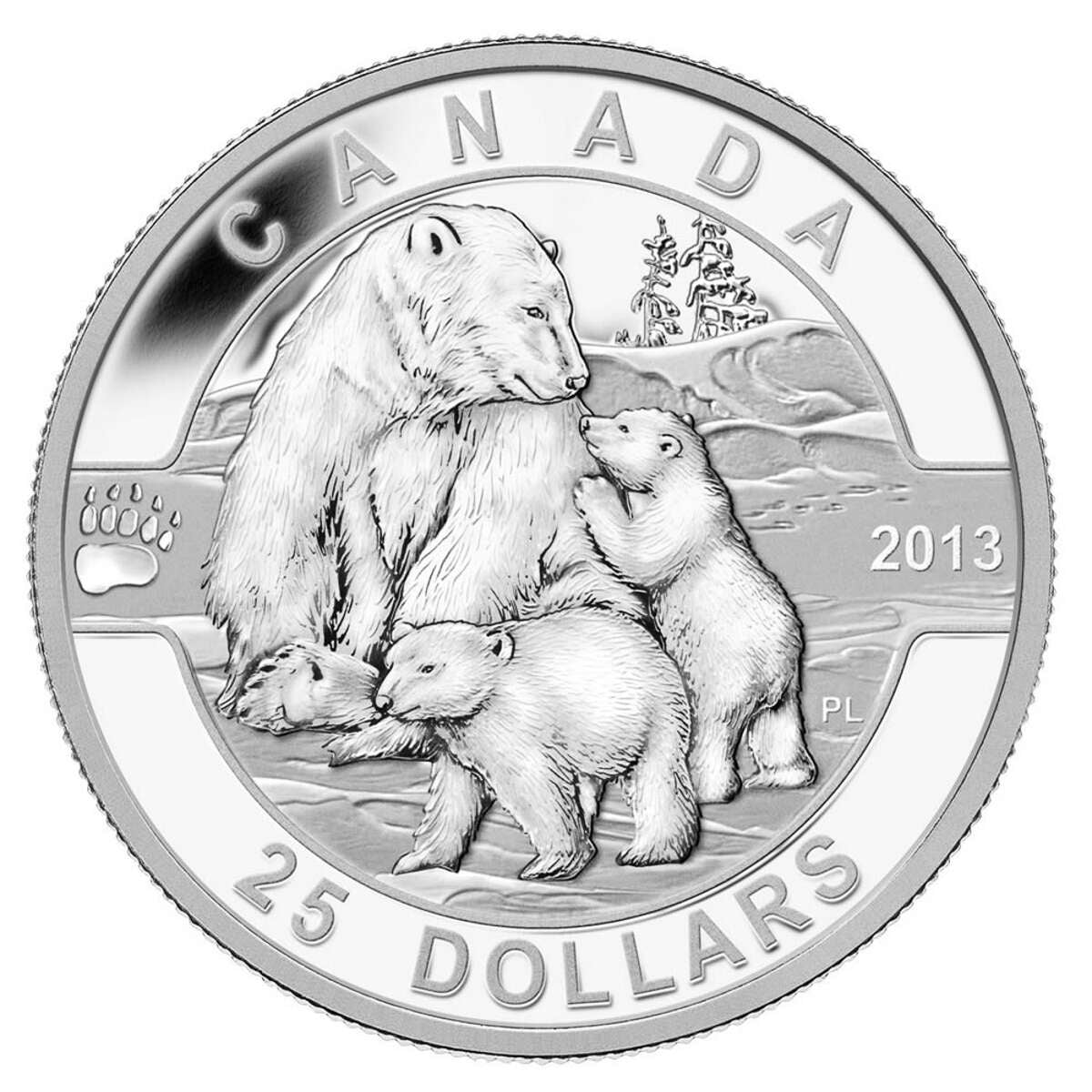 2013 $25 O Canada: The Polar Bear - Pure Silver Coin Default Title