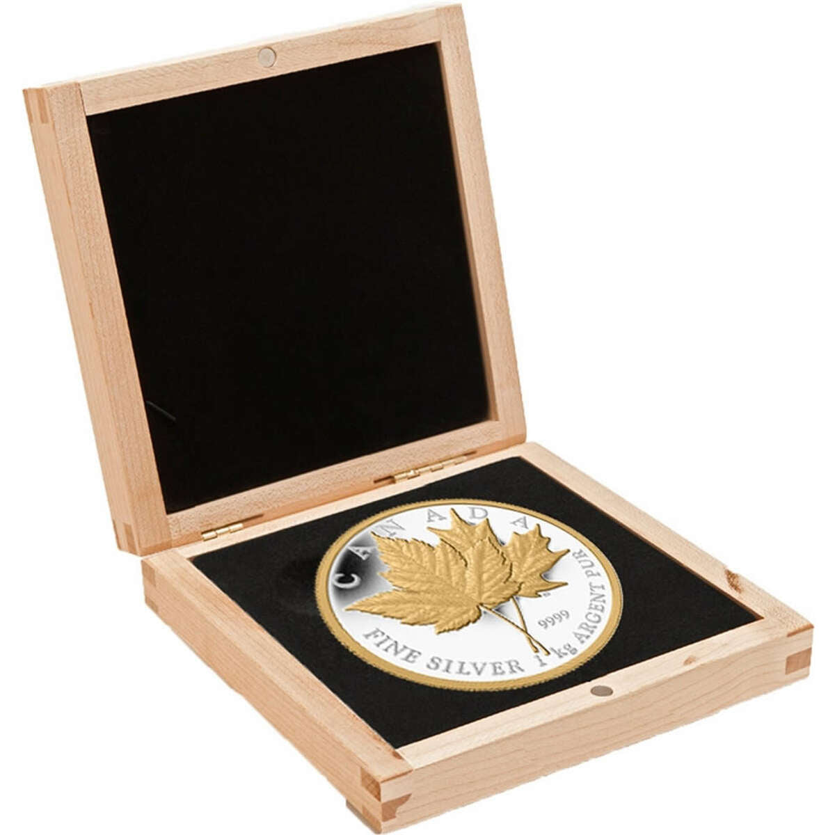 2013 $250 Maple Leaf Forever - Pure Silver Kilo Coin with Selective Gold Plating Default Title