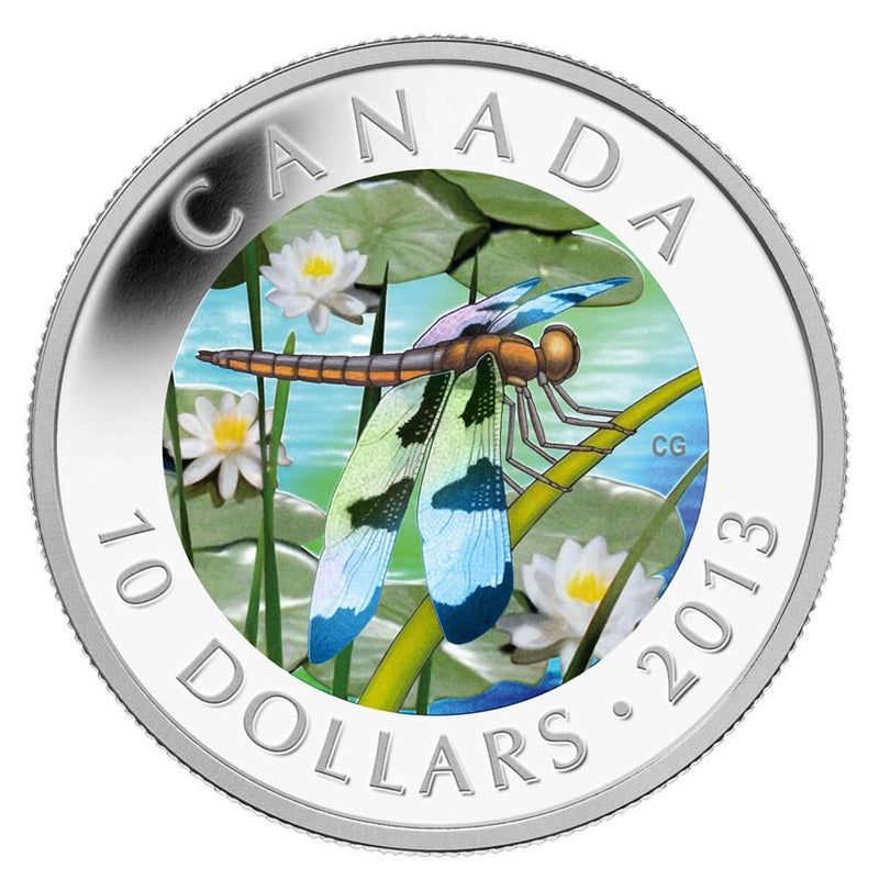 2013 $10 Twelve-Spotted Skimmer Dragonfly - Pure Silver Coin Default Title