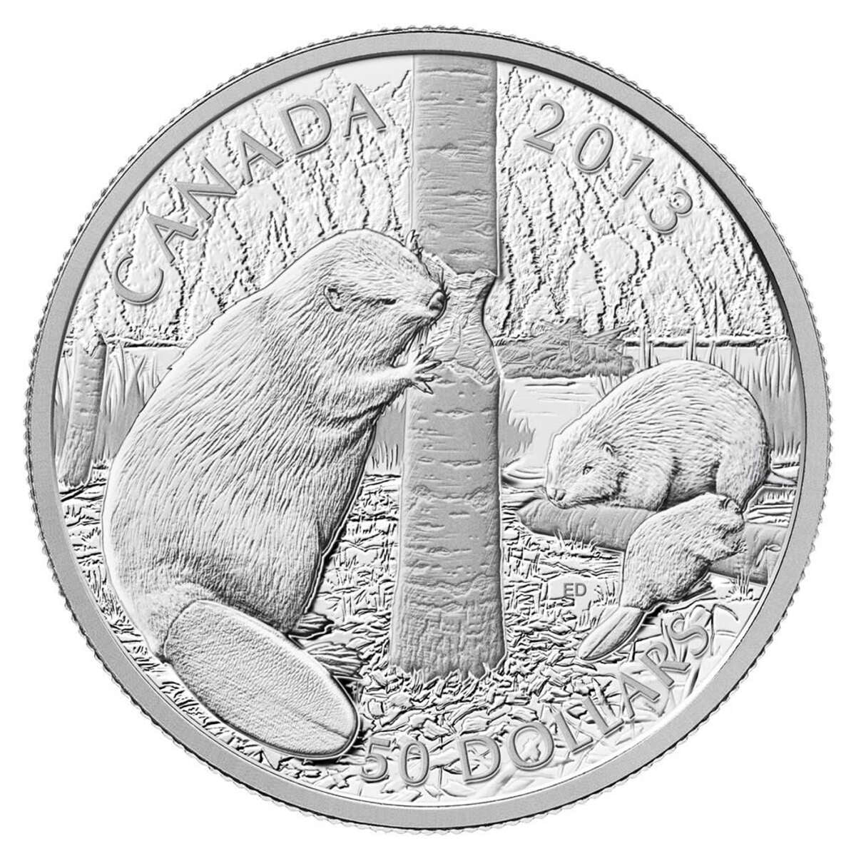 2013 $50 The Beaver - Pure Silver Coin Default Title