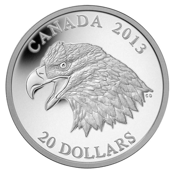 2013年 カナダ 20ドル ハクトウワシ 硬貨 2013 $20 The Bald Eagle: Portrait of Power - Pure Silver Coin
