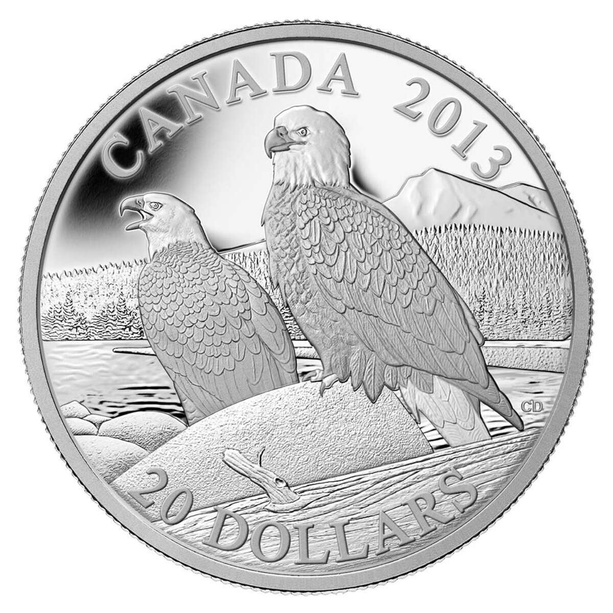 2013 $20 The Bald Eagle: Lifelong Mates - Pure Silver Coin Default Title