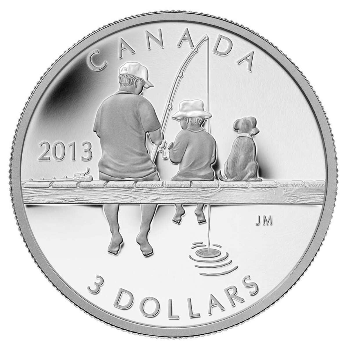 2013 $3 Fishing - Pure Silver Coin