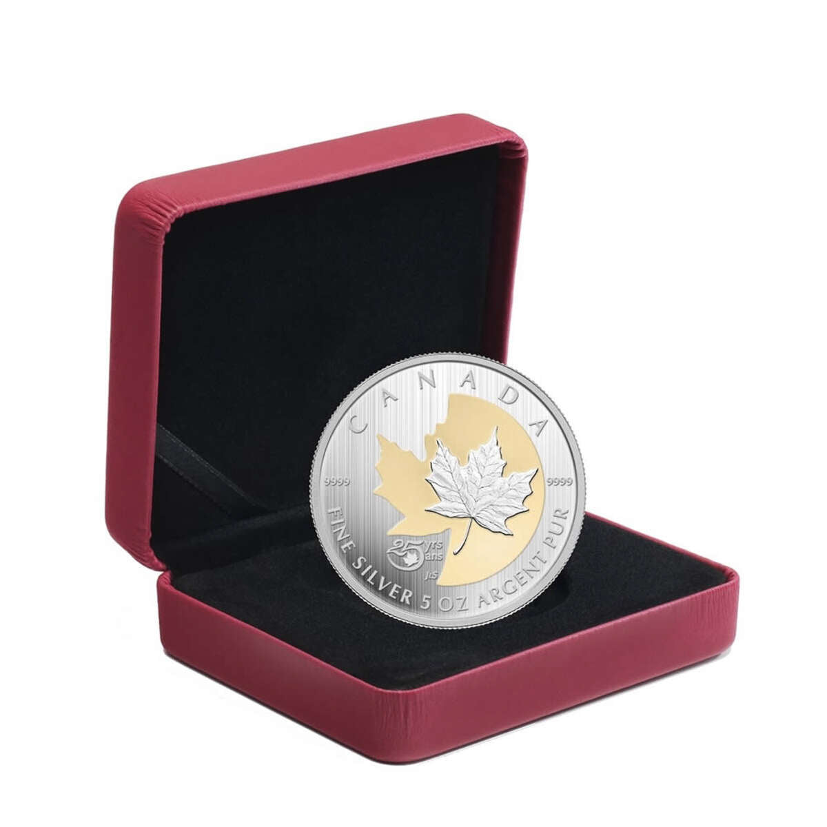 2013 $50 The Silver Maple Leaf, 25th Anniversary - Select Gold Plated