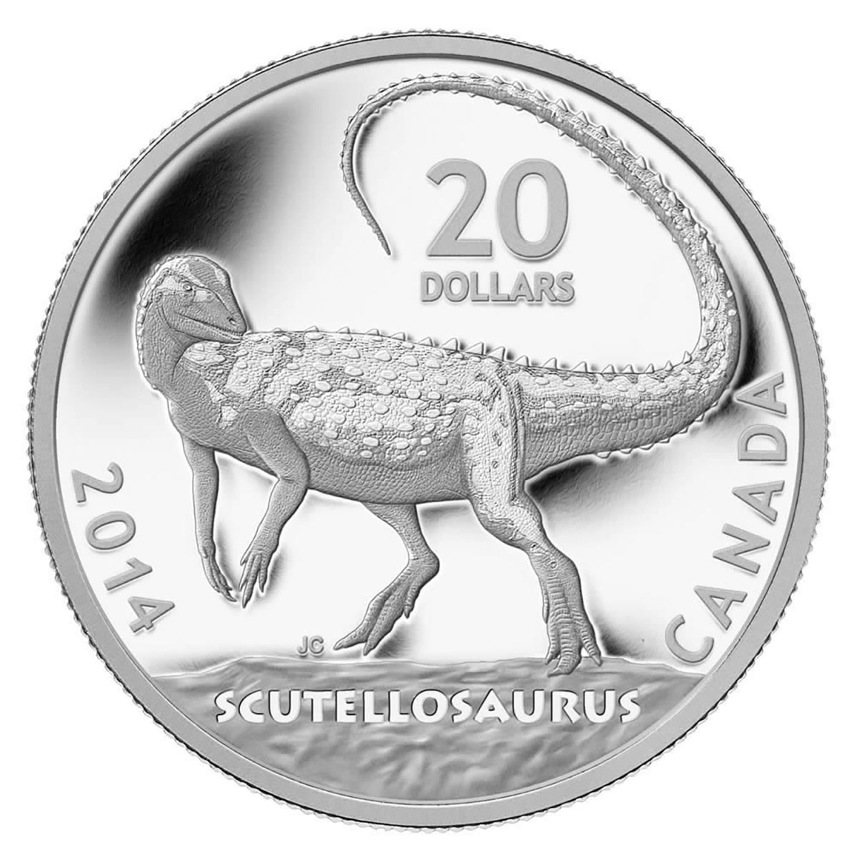 2014 $20 Dinosaurs of Canada: Scutellosaurus - Pure Silver Coin