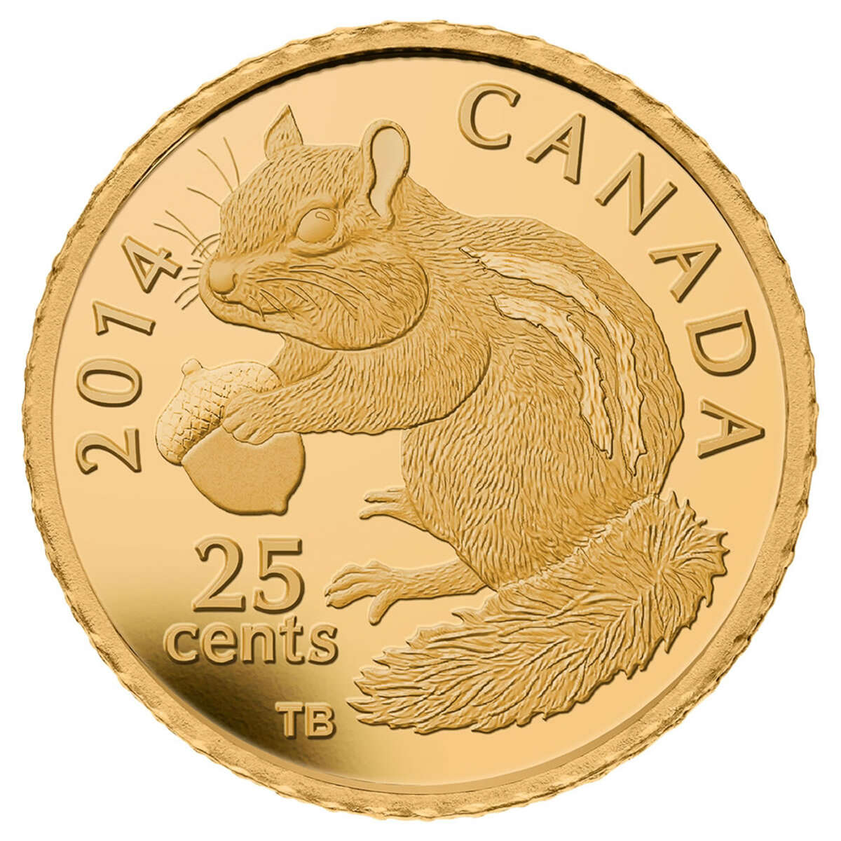 2014 25c The Eastern Chipmunk - Pure Gold Coin Default Title