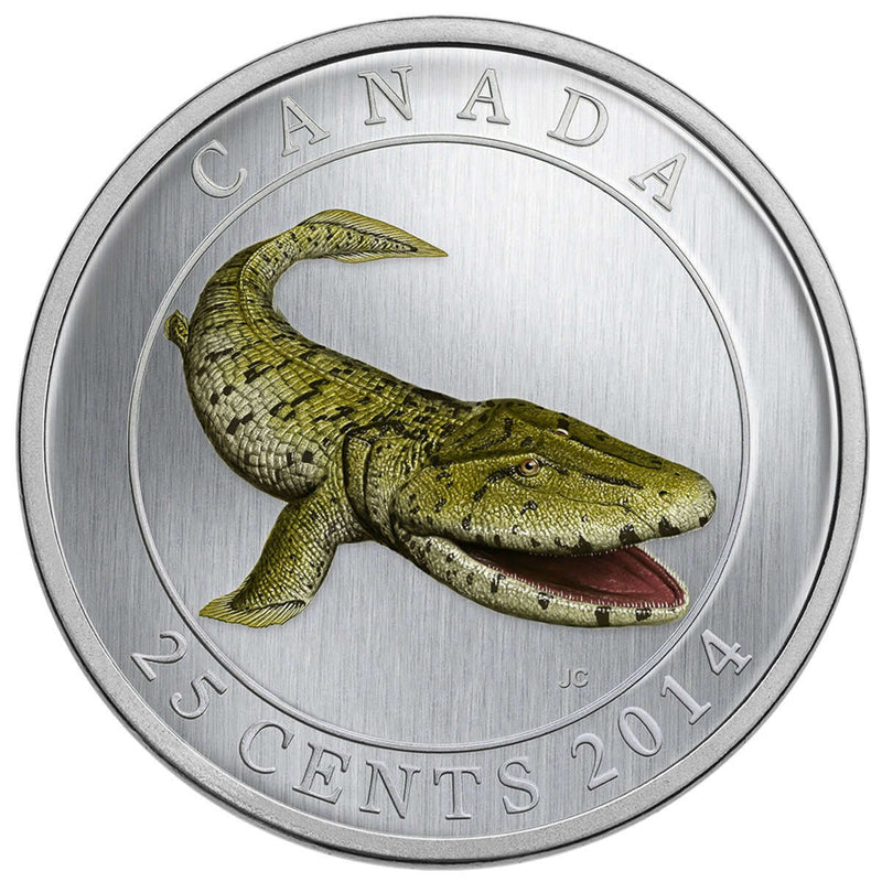 2014 25c Prehistoric Creatures: Tiktaalik - Glow-in-the-Dark Coloured Coin Default Title