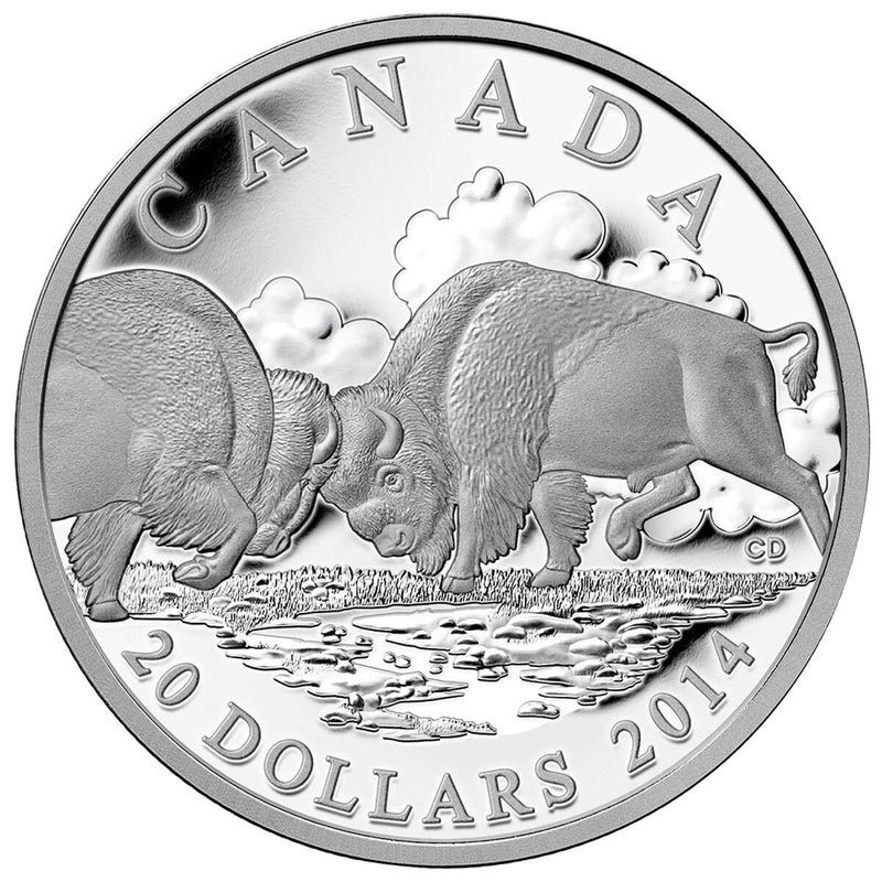 2014 $20 The Bison: The Fight - Pure Silver Coin Default Title