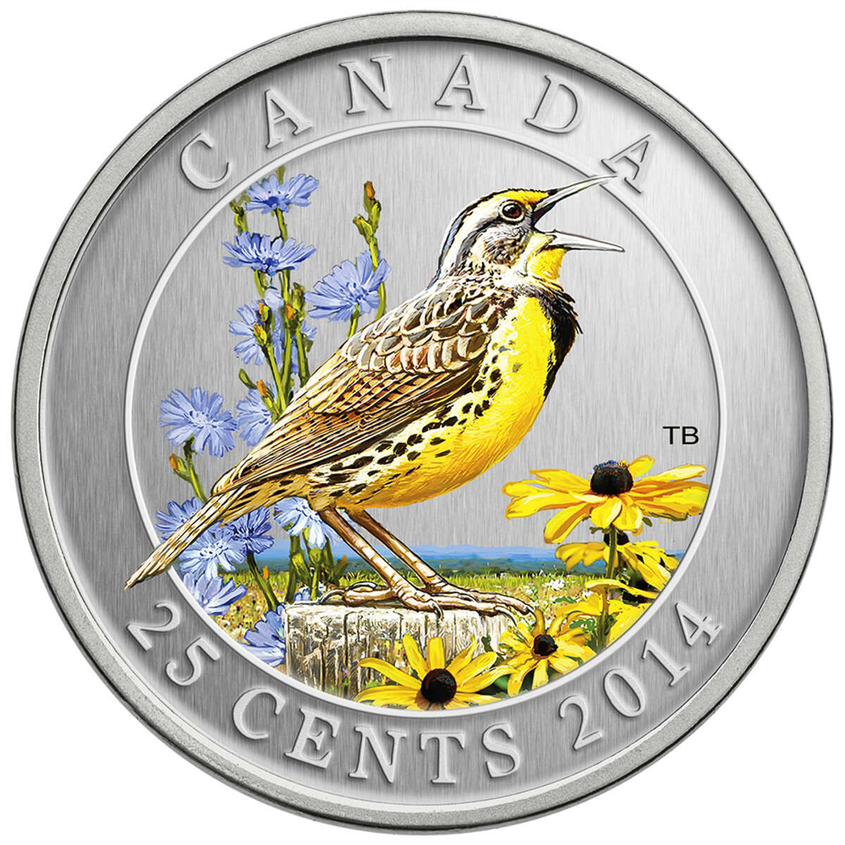 2014 25c Birds of Canada: Eastern Meadowlark - Coloured Coin Default Title