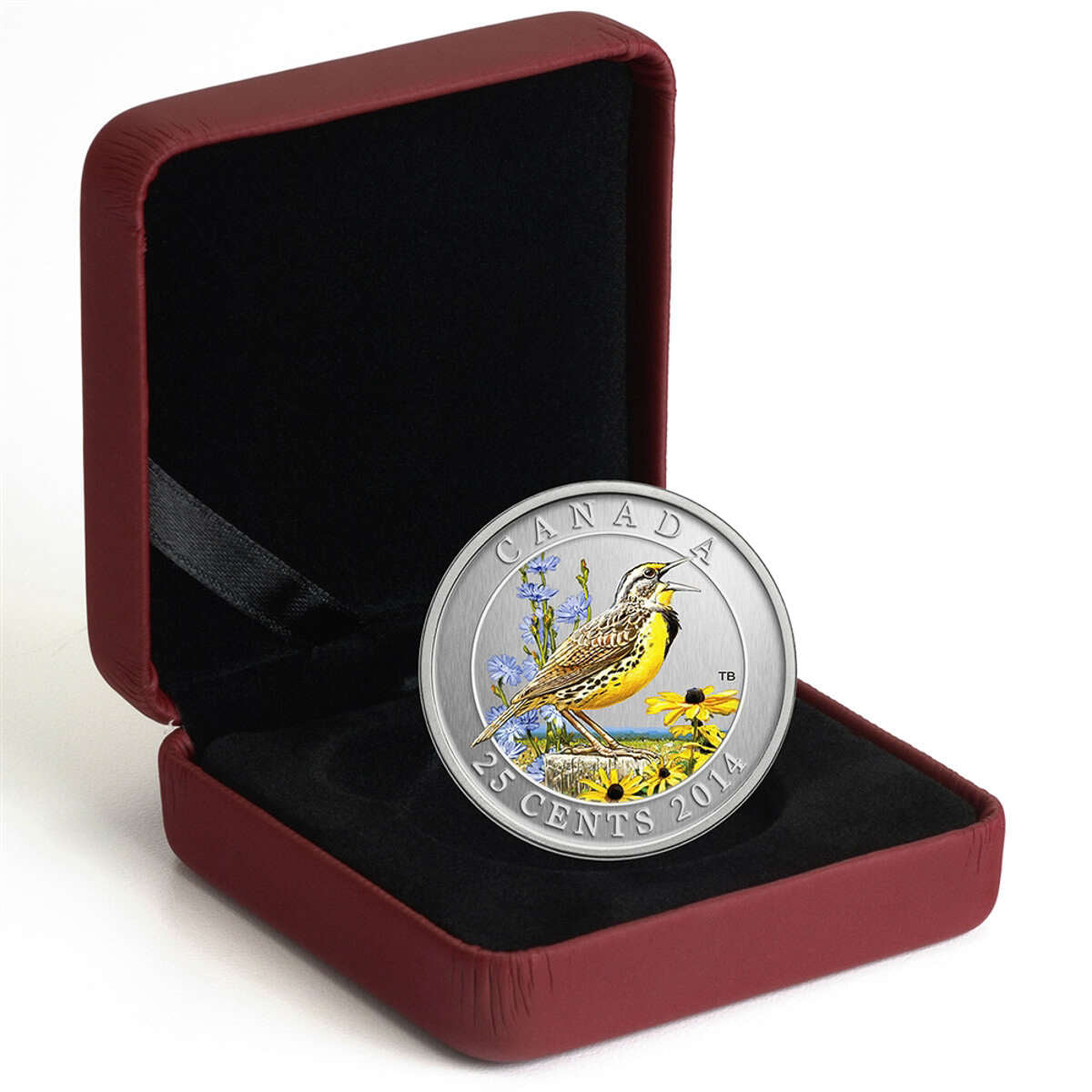 2014 25c Birds of Canada: Eastern Meadowlark - Coloured Coin Default Title