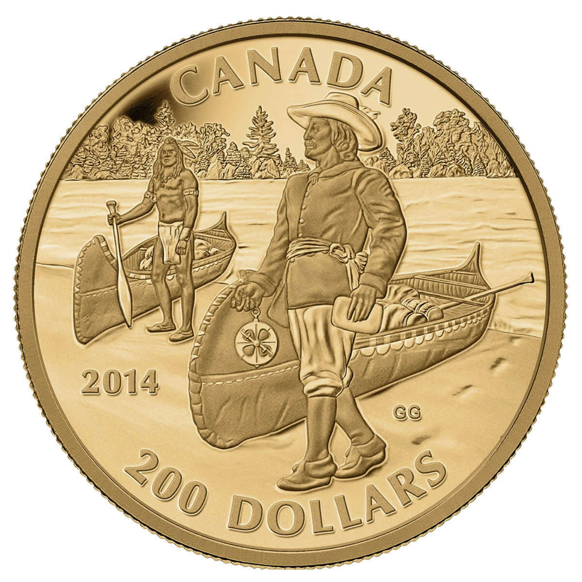 2014 $200 Great Canadian Explorers Series: Samuel de Champlain - Pure Gold Coin Default Title