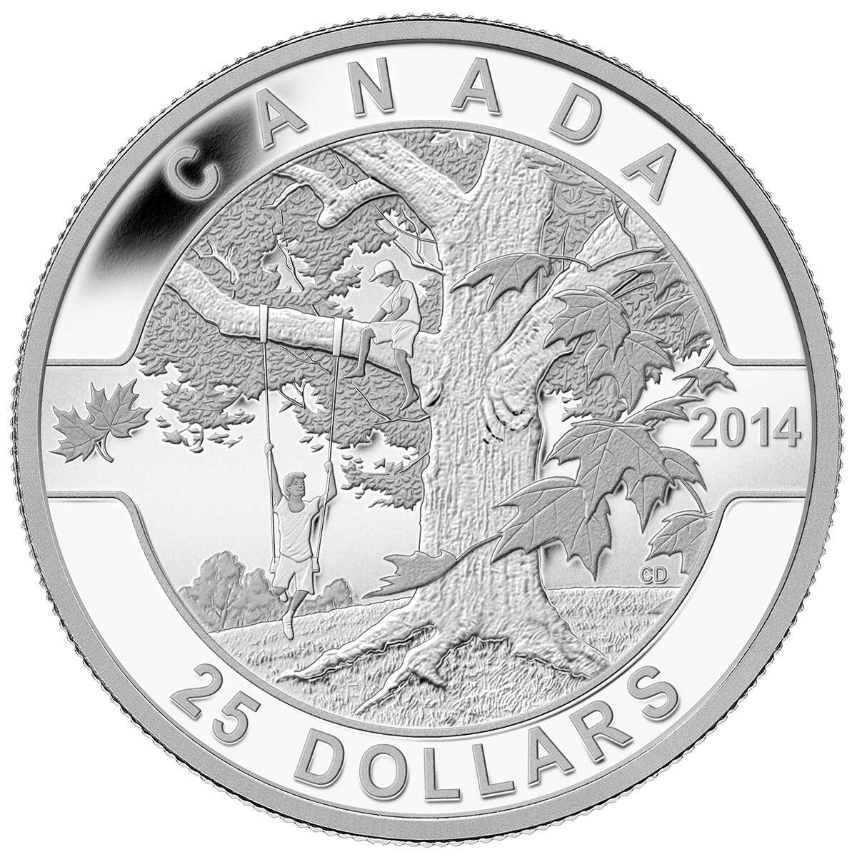 2014 $25 O Canada: Under the Maple Tree - Pure Silver Coin Default Title