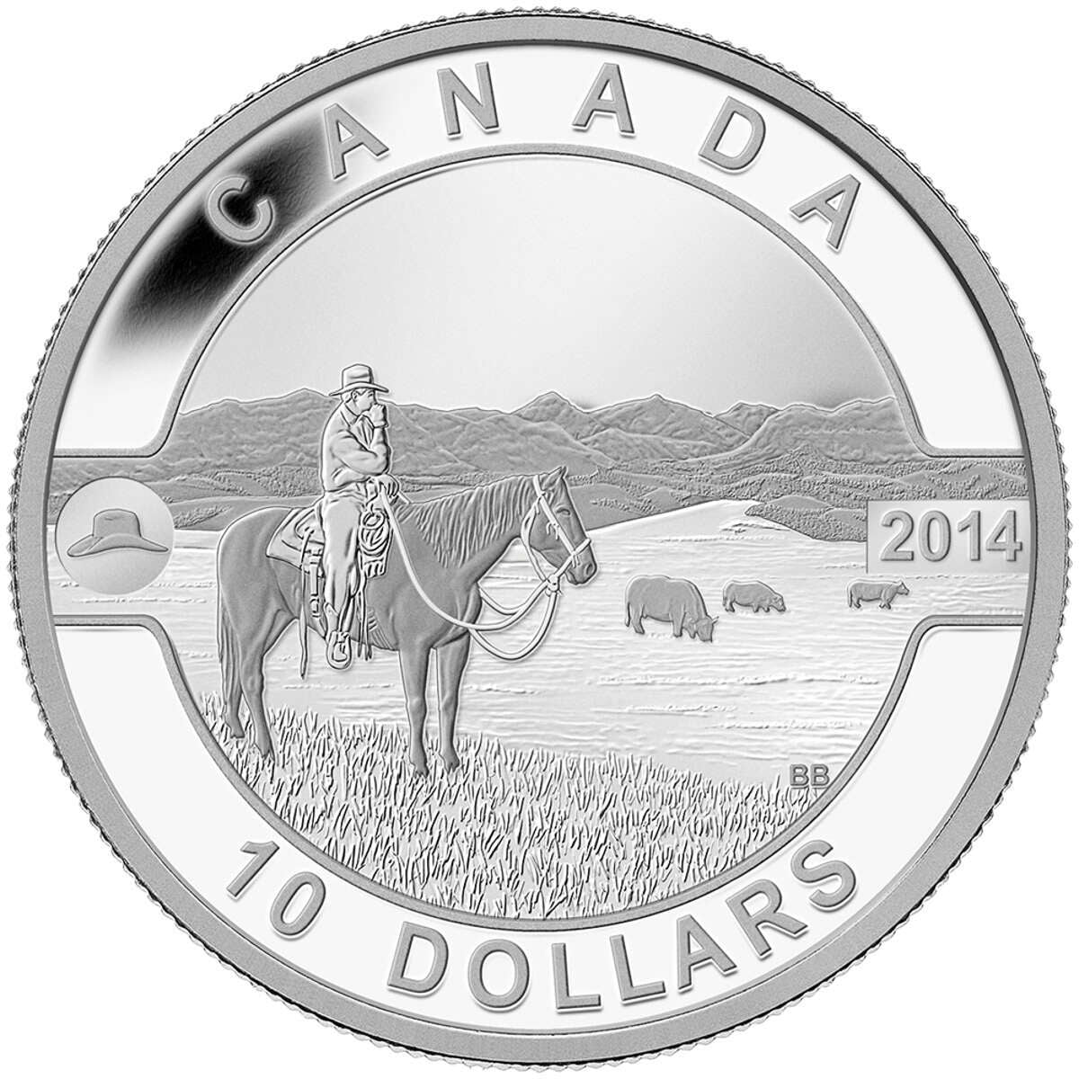 2014 $10 O Canada: The Canadian Cowboy - Pure Silver Coin Default Title