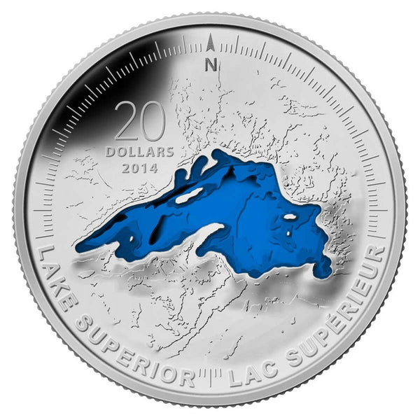 2014 $20 Lake Superior: The Great Lakes - Pure Silver Coin Default Title