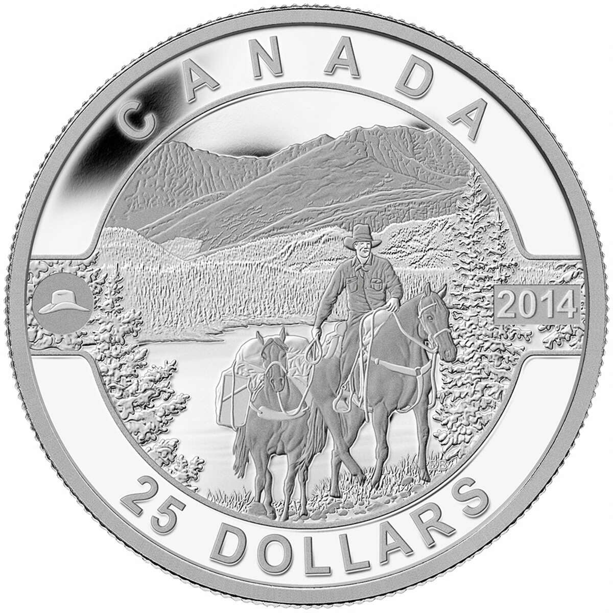 2014 $25 O Canada: Cowboy in the Canadian Rockies - Pure Silver Coin Default Title