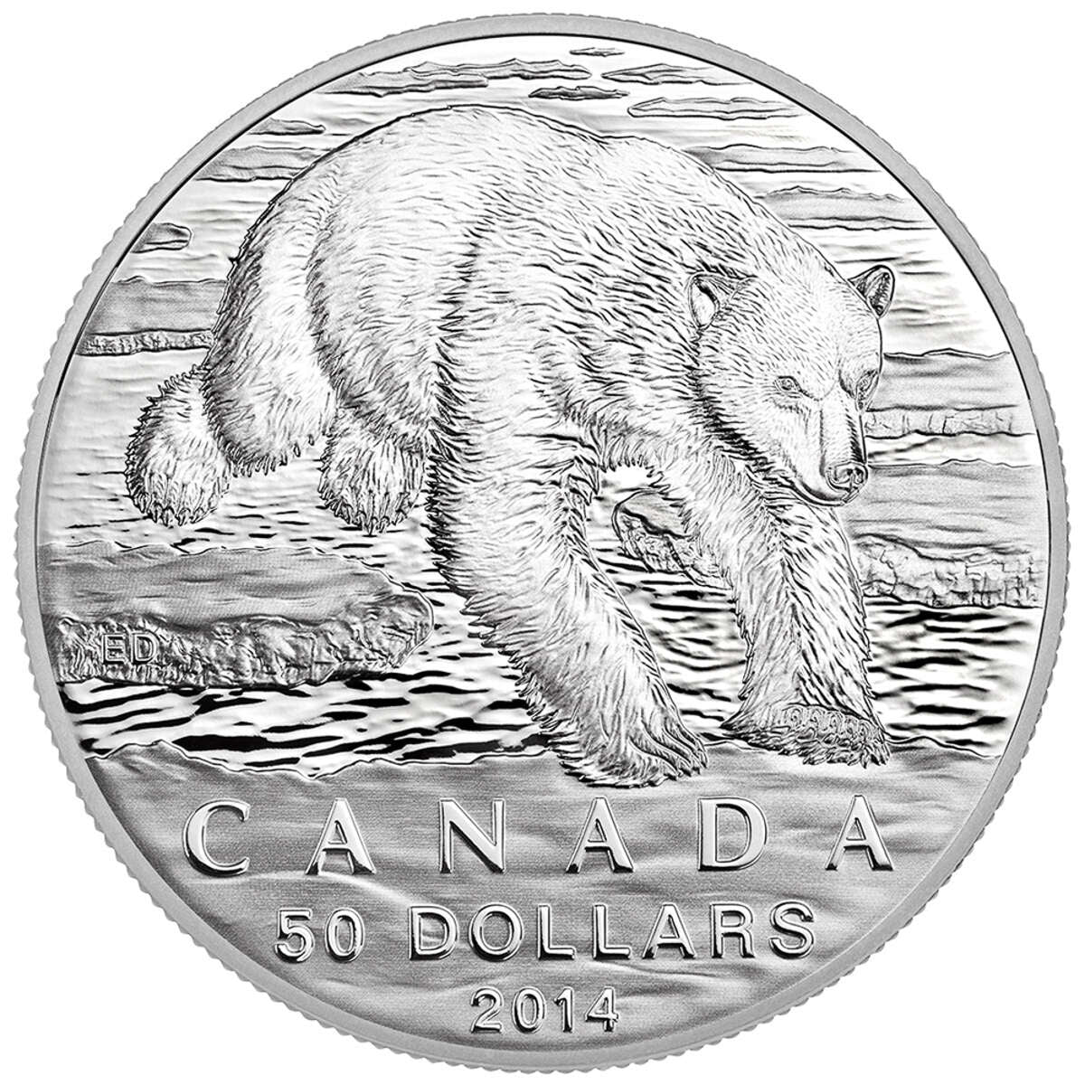 2014 $50 for $50 Iconic Polar Bear - Pure Silver Coin Default Title