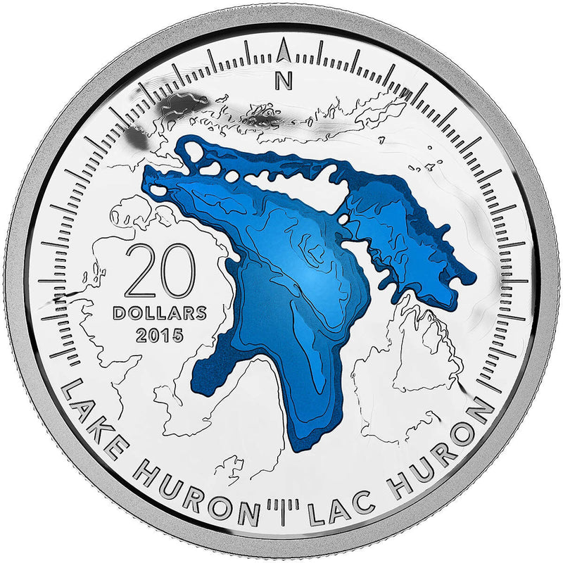 2015 $20 Fine Silver Coin - The Great Lakes: Lake Huron Default Title