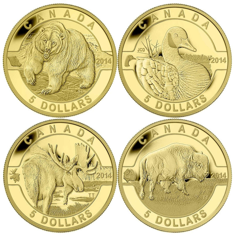 2014 $5 O Canada Series - Pure Gold 4-Coin Set Default Title