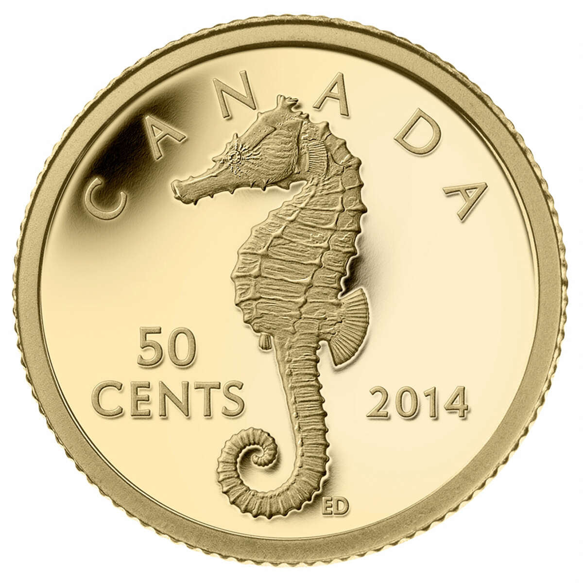 2014 50c Sea Creatures: Seahorse - Pure Gold Coin Default Title