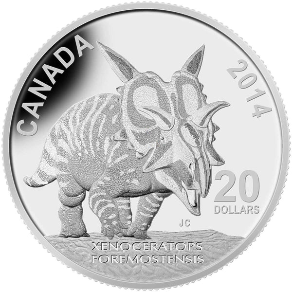 2014 $20 Canadian Dinosaurs: Xenoceratops - Pure Silver Coin