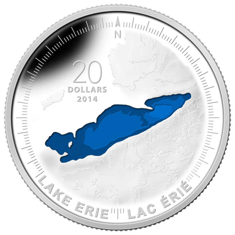 2014 $20 The Great Lakes: Lake Erie - Pure Silver Coin Default Title