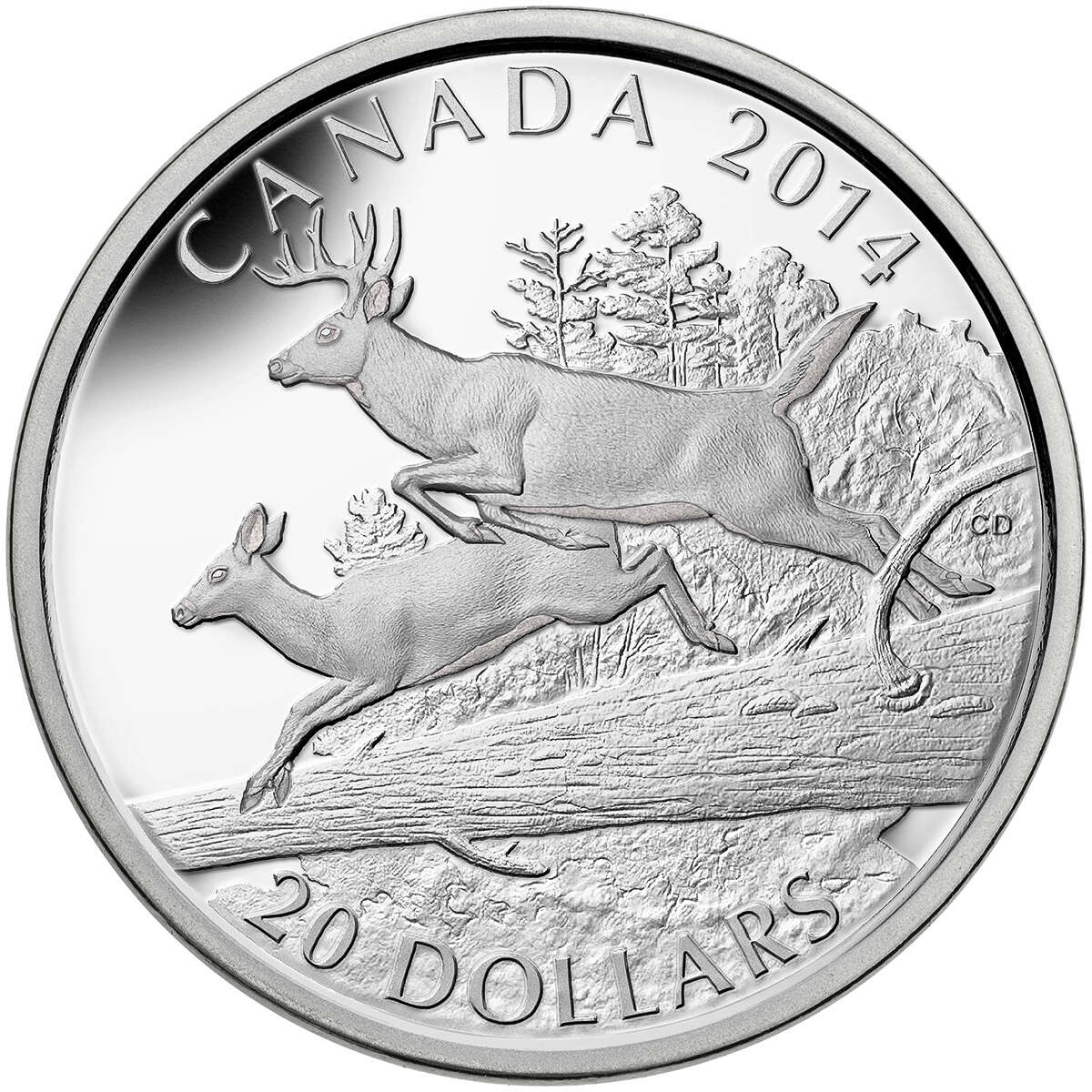 2014 $20 The White-Tailed Deer: Mates - Pure Silver Coin Default Title