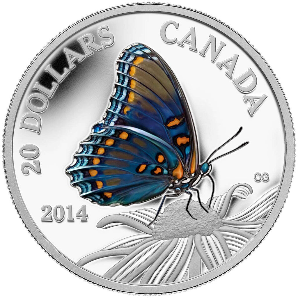 2014 20 Butterflies of Canada Red Spotted Purple Pure Silver Coin