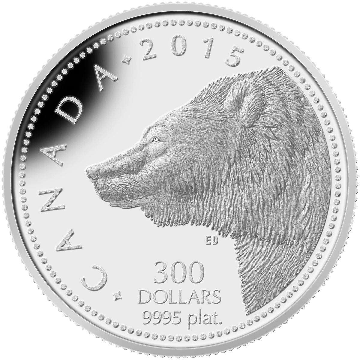 2015 $300 Grizzly Bear - Pure Platinum Coin Default Title